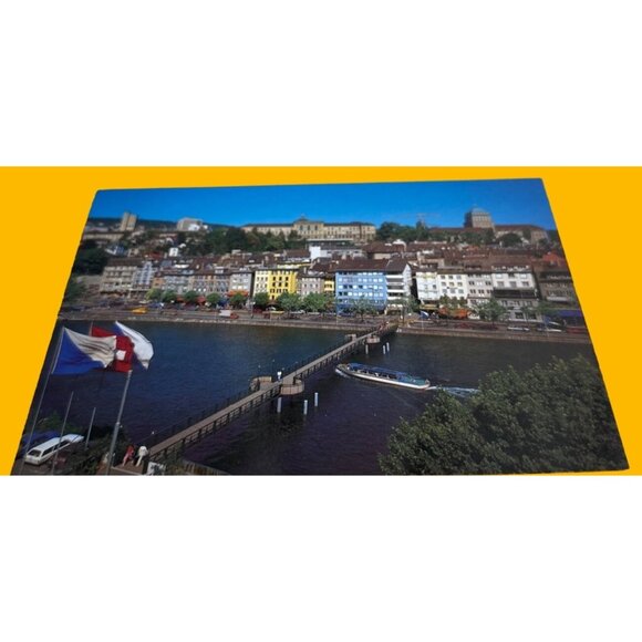 Vintage Zurich Switzerland Postcard Featuring River Limmat & Quaibrücke - Picture 1 of 4